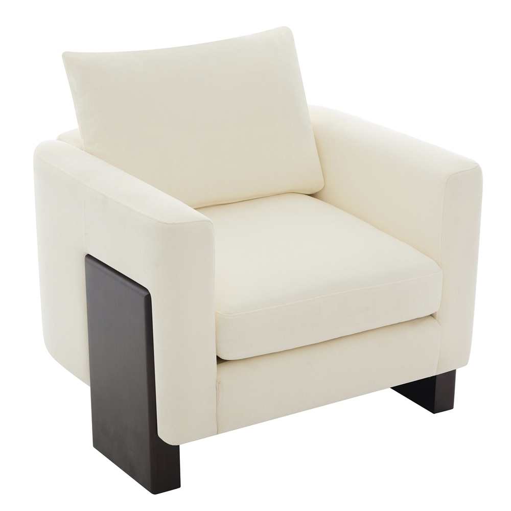 Accent Chair Stylish Club Chair Armchair with Rubberwood Legs