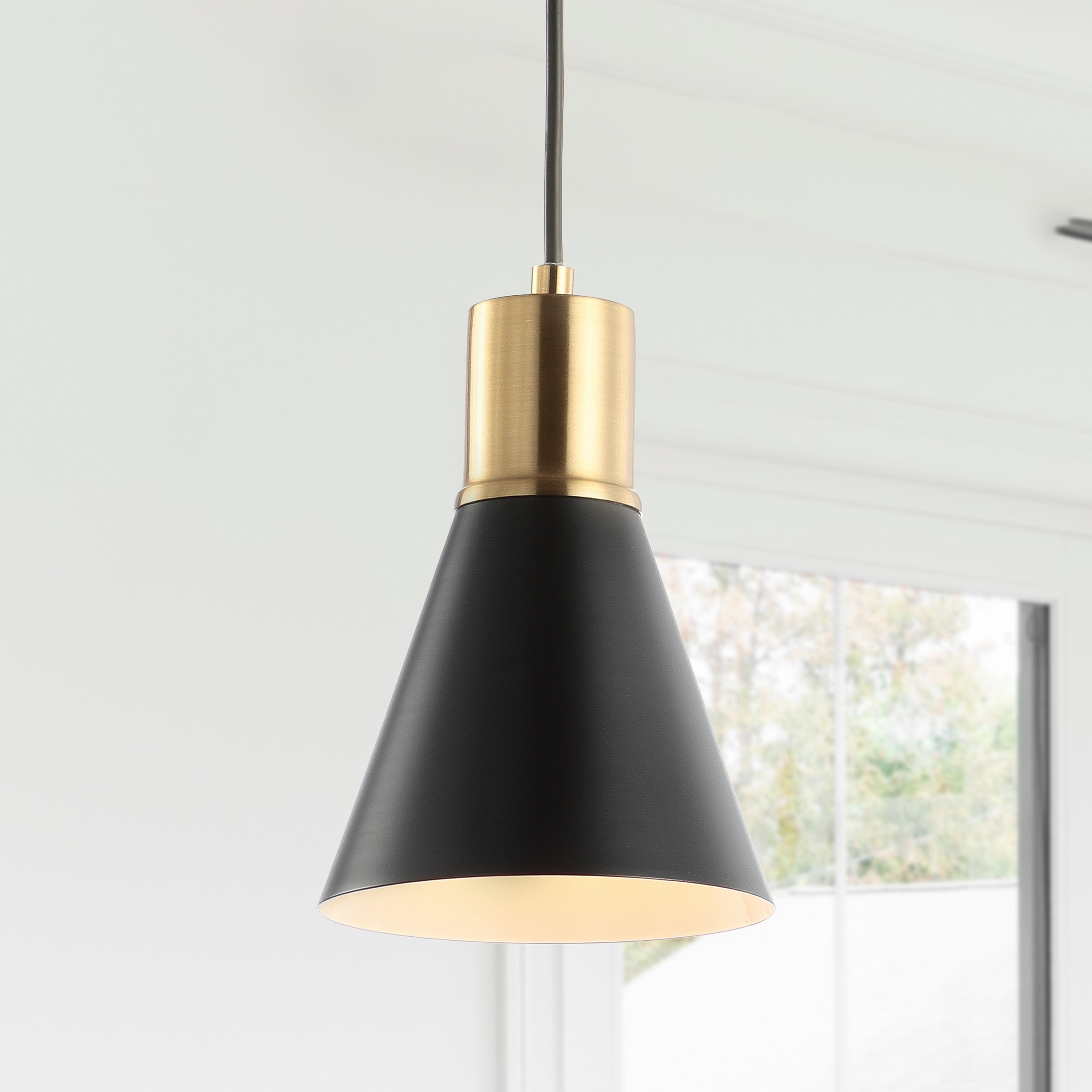 JONATHAN Y Watts Mid-Century Modern Iron LED Pendant
