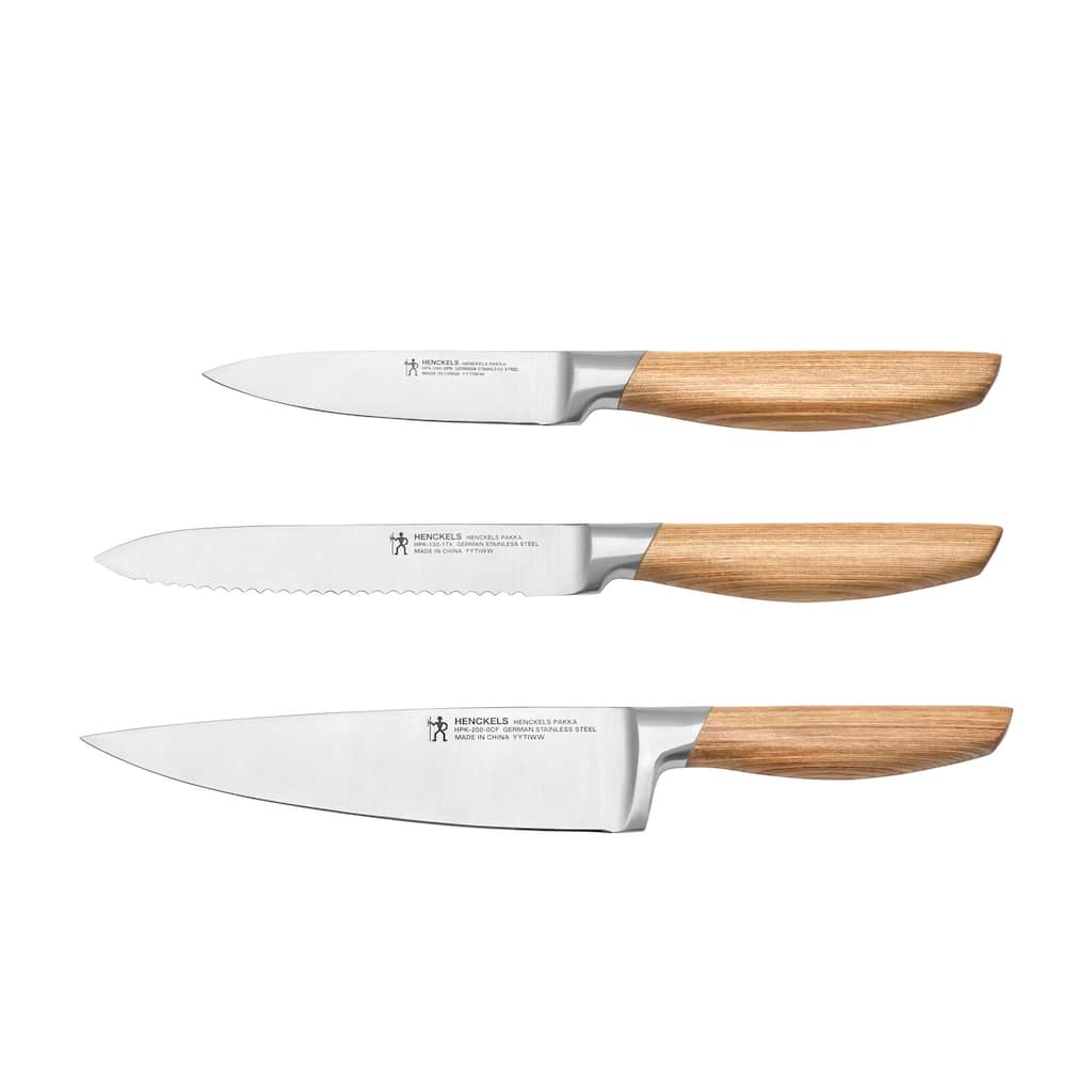 Henckels Pakka 3-pc Starter Knife Set - Wood