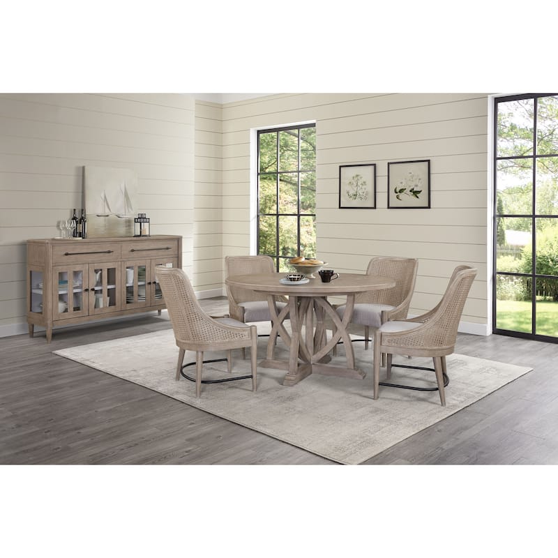 Power Raedy Buffet with Glass Cabinet Doors - Sand