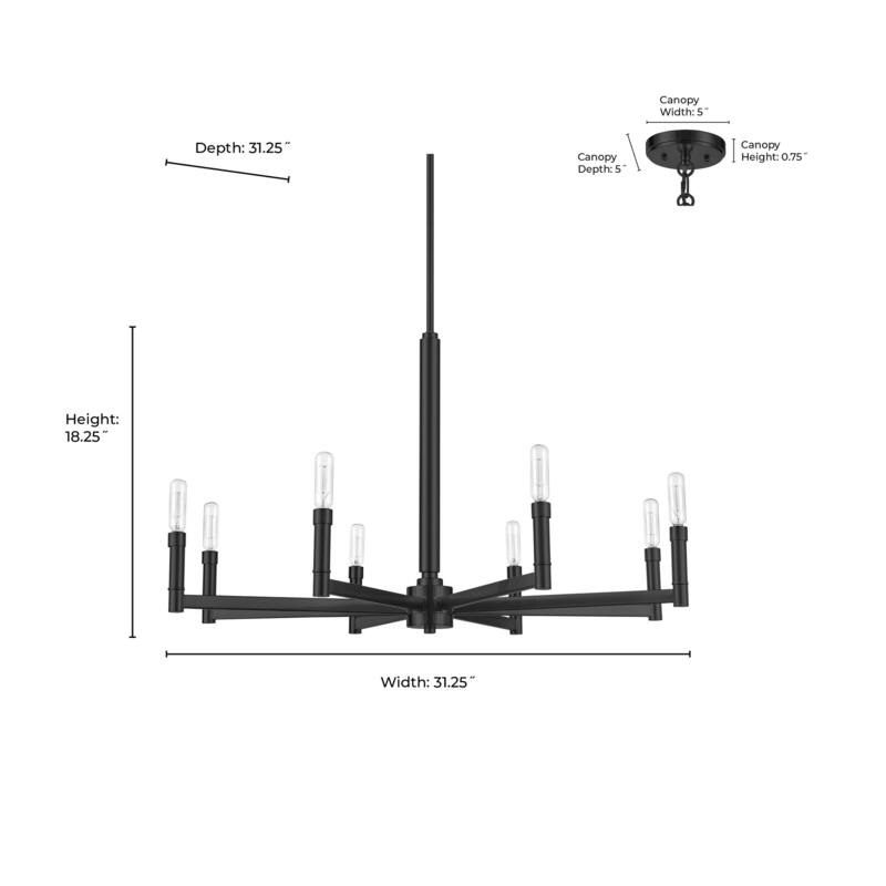 Daxley Chandelier Ceiling Light - Matte Black