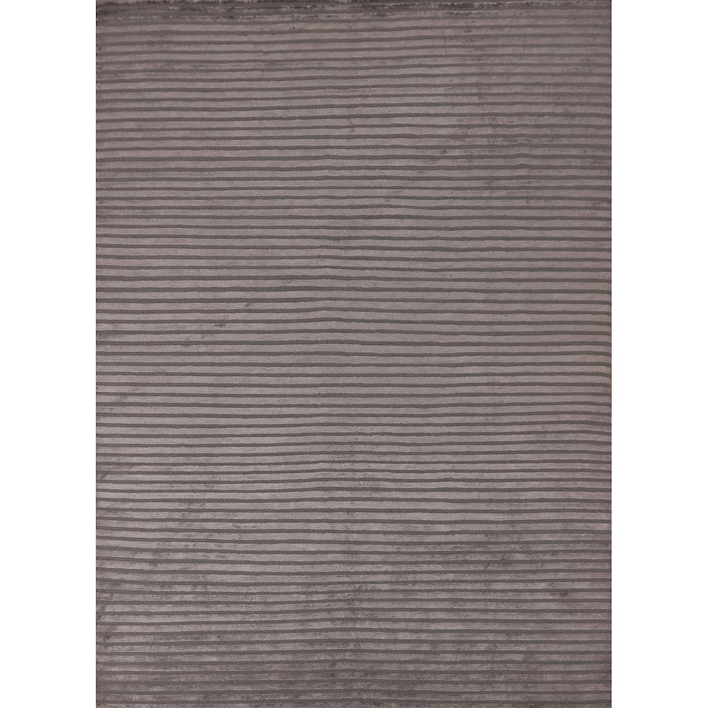 All-Over Striped Nepalese Oriental Area Rug Handmade Wool Carpet - 8'1" x 9'8"