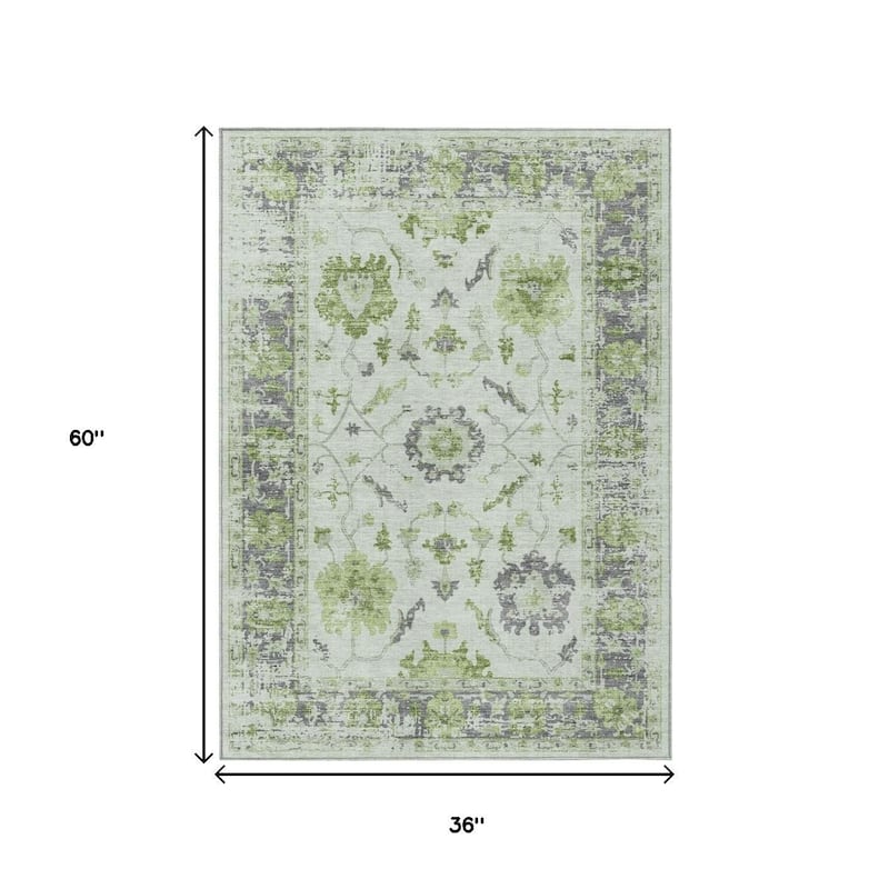 HomeRoots Floral Traditional Rectangle Outdoor Rug