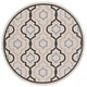 preview thumbnail 14 of 52, SAFAVIEH Courtyard Annmarie Indoor/ Outdoor Waterproof Patio Backyard Rug 5'3" Round - Ivory/Black