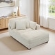 preview thumbnail 171 of 174, 41" W Plush Corduroy Chaise Lounge with Pillows Right Facing - White-Chaise&2 Pillows