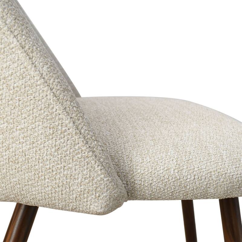 Upholstered Modern Cutout Back Dining Chair with Walnut Leg（Set of 4)