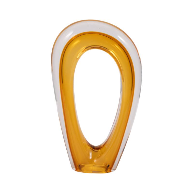 Sagebrook Home Zuri Cutout Amber Art Glass