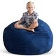 preview thumbnail 1 of 6, Creative QT Stuff 'n Sit XL 38'' Bean Bag Storage for Stuffed Toys, Royal Blue Corduroy