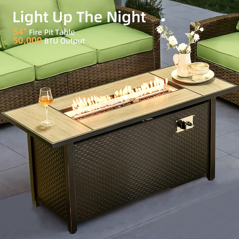 XIZZI 7-Piece Outdoor Wicker Conversation Set
