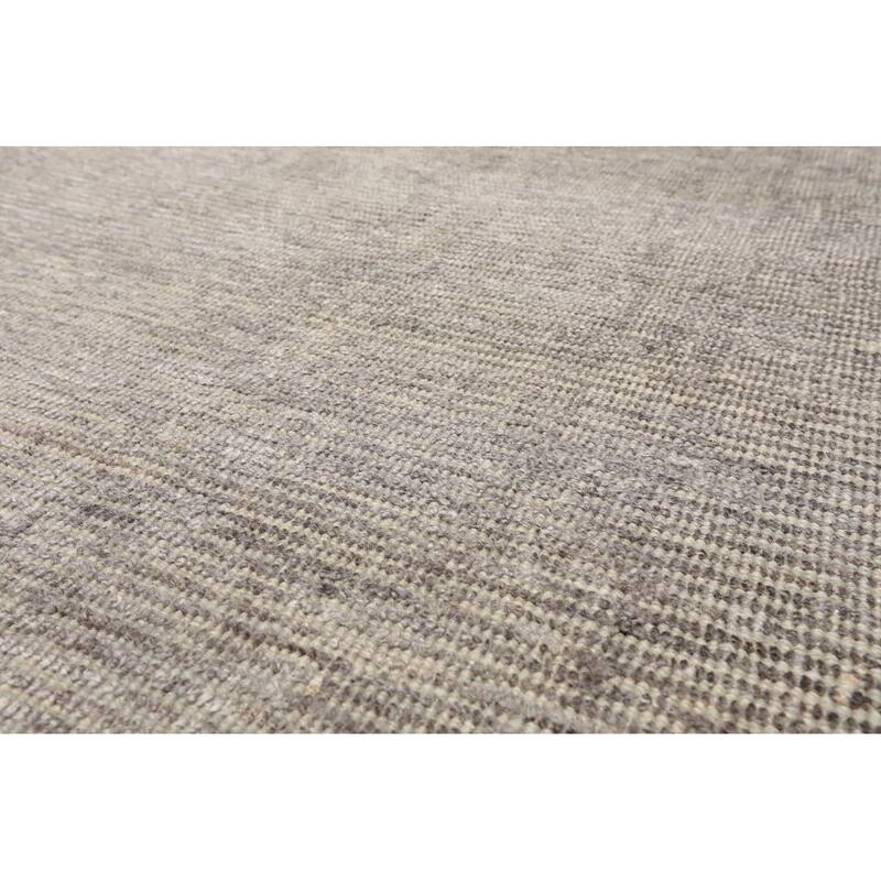 LoomBloom Taupe Modern Ribbed 100% Wool Oriental Area Rug - 5' 3'' x 7' 7''