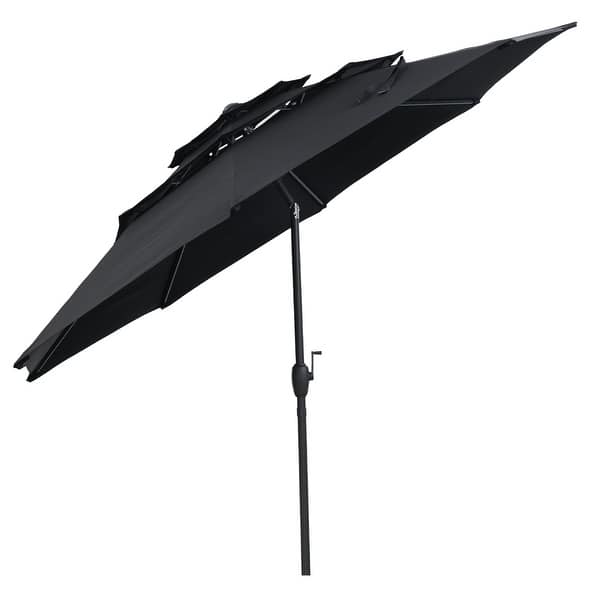 10 ft. crestridge steel market outdoor patio umbrella in sling Best Choice Products Seaglass 10 ft. Steel Market Patio Umbrella with Crank  and Tilt SKY7709
