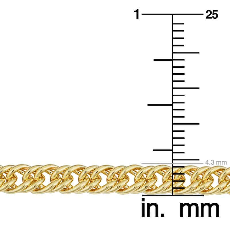 Solid 14k Yellow Gold Filled 4.3 mm Double Curb Link Chain Necklace For Men and Women
