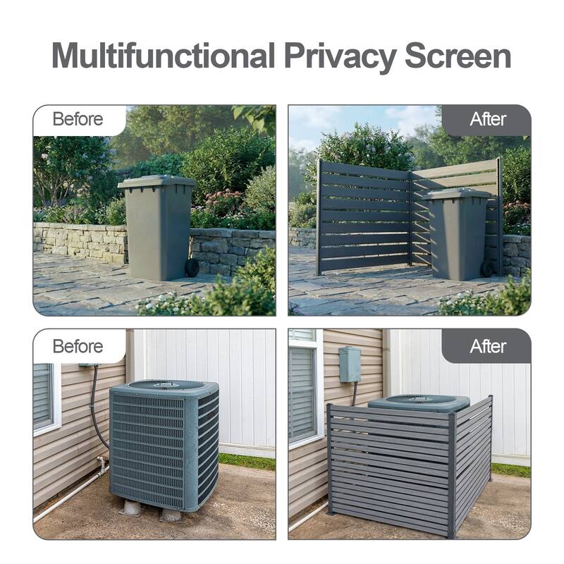 Aoodor Patio Privacy Screen 49''W x 50''H Air Conditioner Fence - N/A