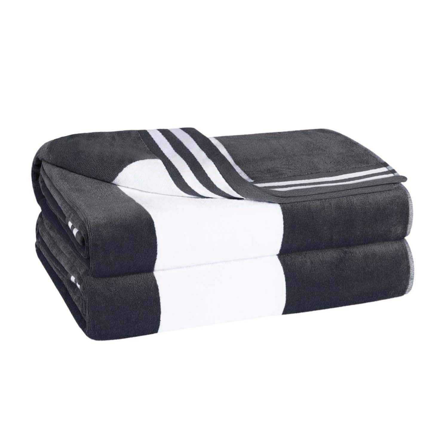 Cabana Stripe Oversized Cotton Beach 2 Piece Towel Set by - Picture 13 of 54