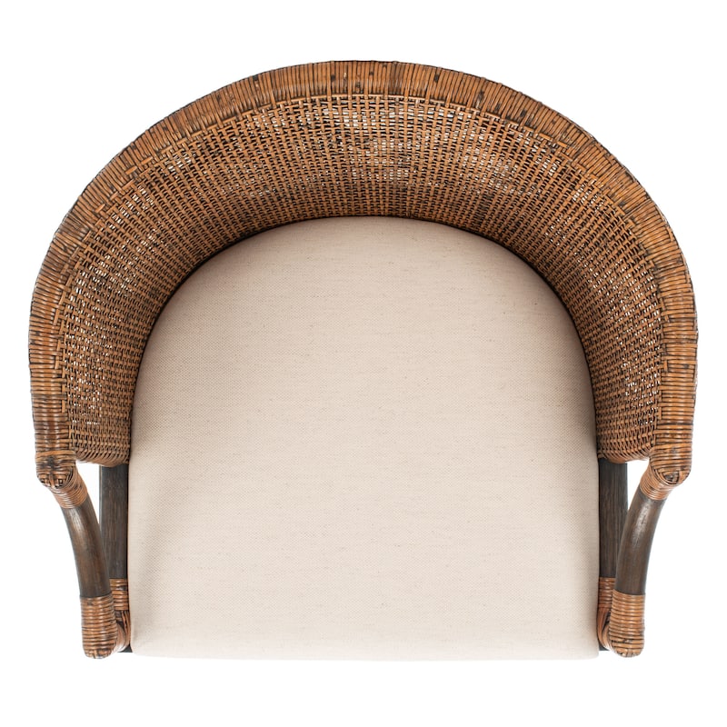 SAFAVIEH Brando Solid Wood Rattan 30-inch Seat Height Bar Stool (Fully Assembled) - 22.3" W x 20.5" L x 39" H