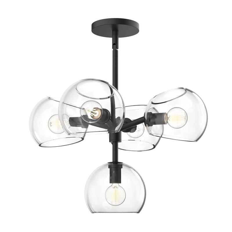 Alora Lighting CH548518CL Willow 5 Light 18" Wide Chandelier with - Matte Black