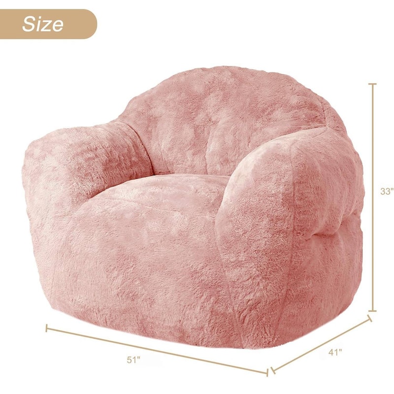 Extra Large Pre-Filled Pink Bean Bag Chair Sofa for Living Room Bedroom