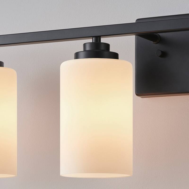 KAWOTI Rive 43" 6-Light Modern Vanity Light with Frosted White Glass