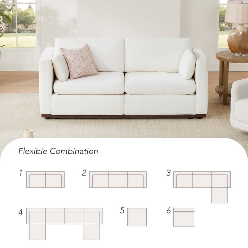 Donna Oversized Modular Sectional Fabric Sofa with Upgraded Wood Base