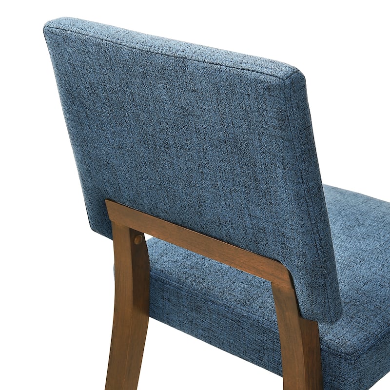 Channell Mid-Century Modern Upholstered Wood Dining Chairs - Set of 2