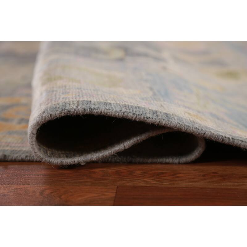 Hand Knotted Oriental 100% Wool Carpet Transitional All-Over Greys & Charcoal Oushak Area Rug - 10' 0'' X 8' 0''