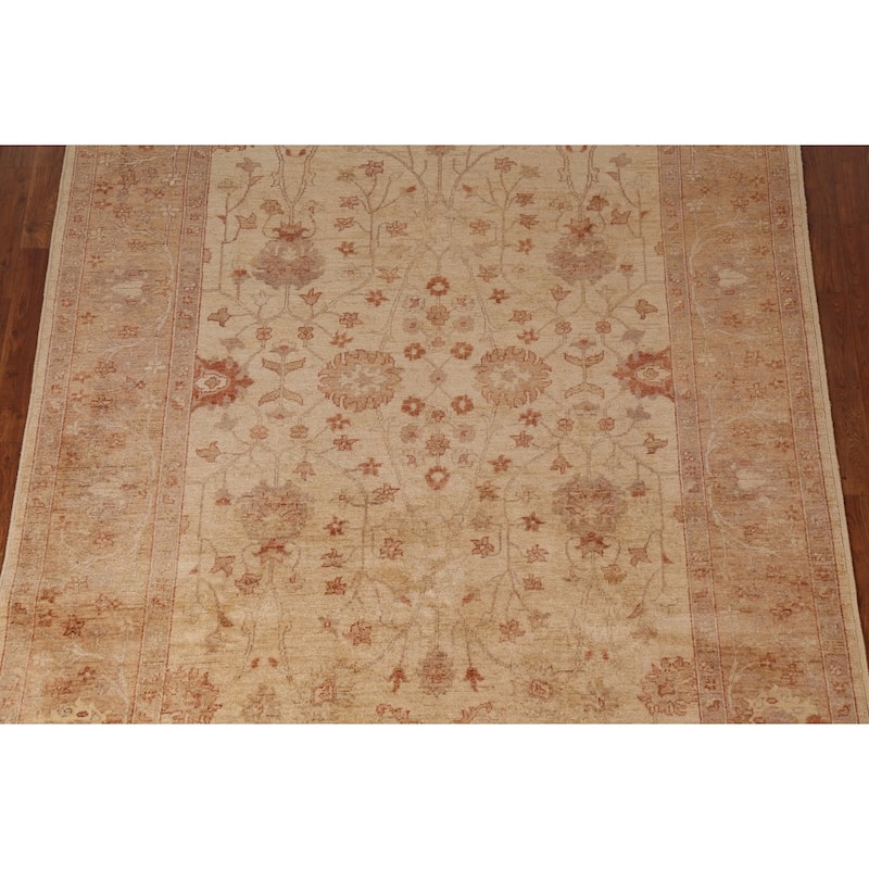 Peshawar Oriental Area Rug Hand-Knotted Wool Carpet - 6'0"x 9'2"