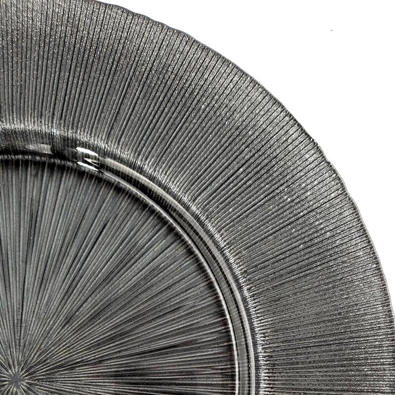Ritz Glitter Graphite Charger Plate - 13"