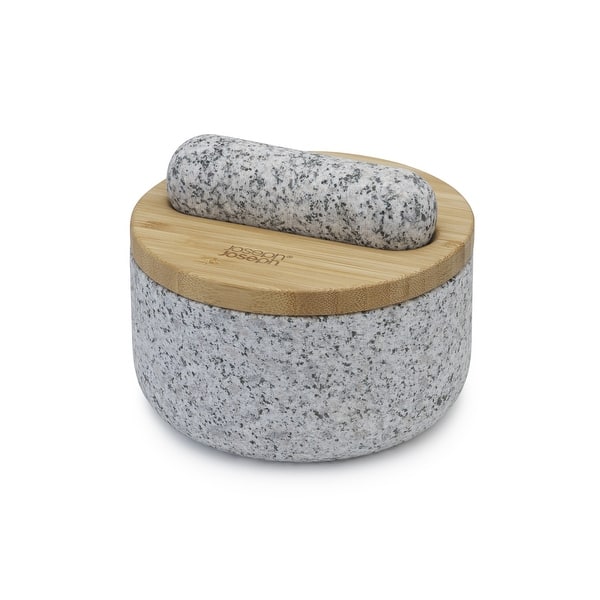 slide 2 of 5, Joseph Joseph Dash Pestle & Mortar with Bamboo Lid Grey