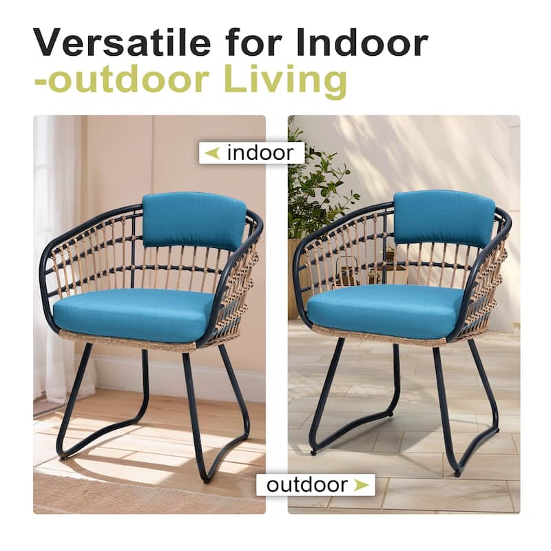 7/9-Piece Outdoor Dining Set Patio Aluminum Dining Table with Umbrella Hole and Rattan Chairs