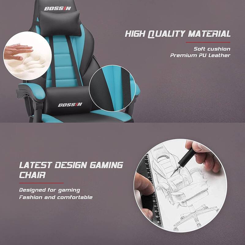 BOSSIN Racing Style Gaming Chair,400 lbs Big and Tall gamer chair High Back Computer Chair