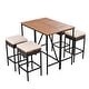preview thumbnail 10 of 17, 10-Piece Outdoor Patio Counter Height Foldable Dining Set with 8 Cushioned Stools, 2 Acacia Wood Foldable Table