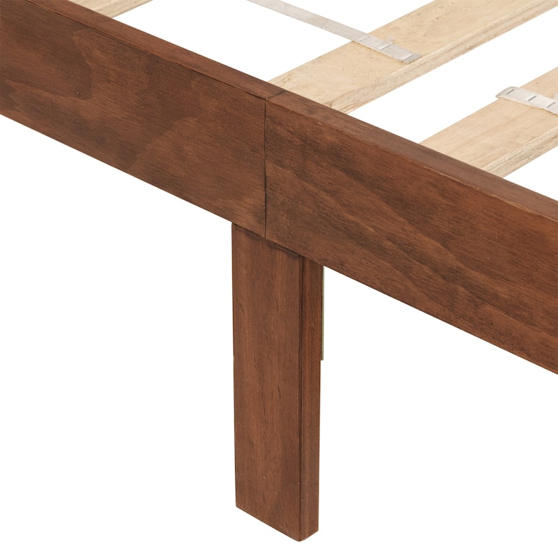 Queen Size Upholstered Platform Bed with Headboard and Panel Footboard