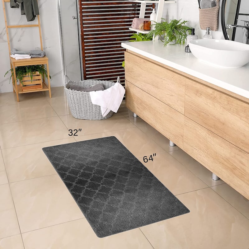 Machine Washable Kitchen & Bathroom Mat, Slip Resistant Backing