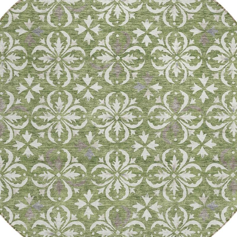 HomeRoots Floral Transitional Rectangle Outdoor Rug