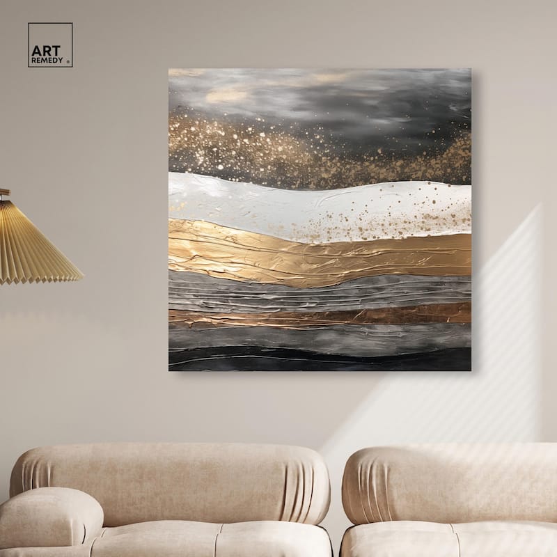 Moonlit Gold III Canvas by Art Remedy, Gallery Wrapped