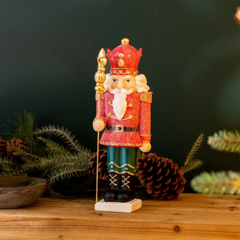 Set of 2 Nutcracker Figures 12.75 Inches Resin Christmas Decor - 4.25” x 4.5” x 12.75”