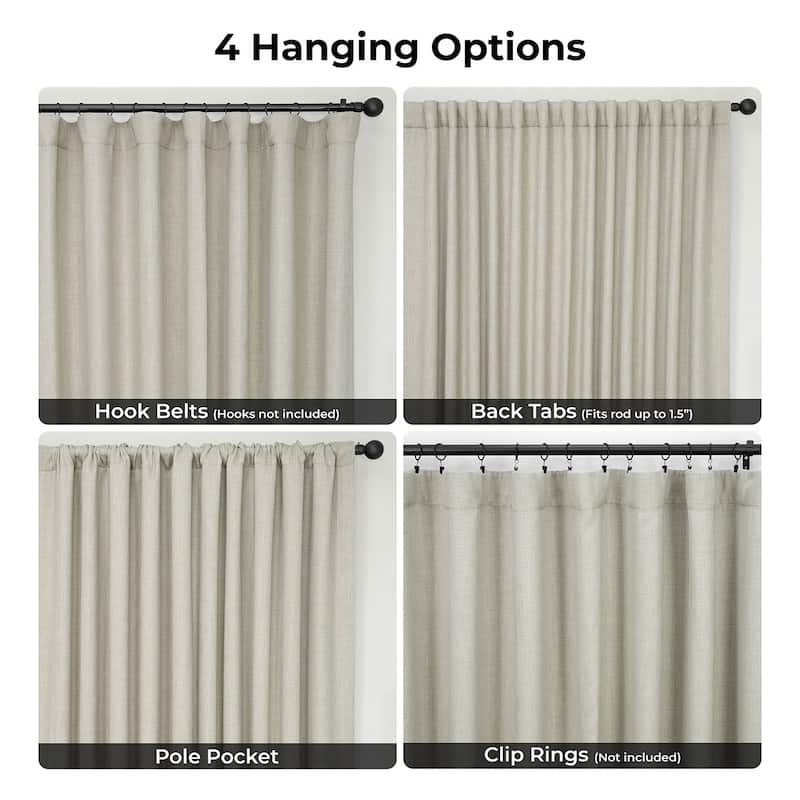Exclusive Fabrics Textured Faux Linen Extra Wide Curtains Rod Pocket Single Panel (1 Panel)