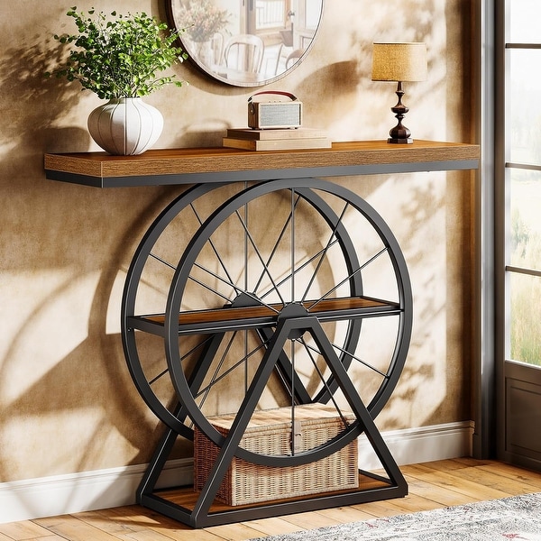 39.4" Industrial 3-Tier Console Table