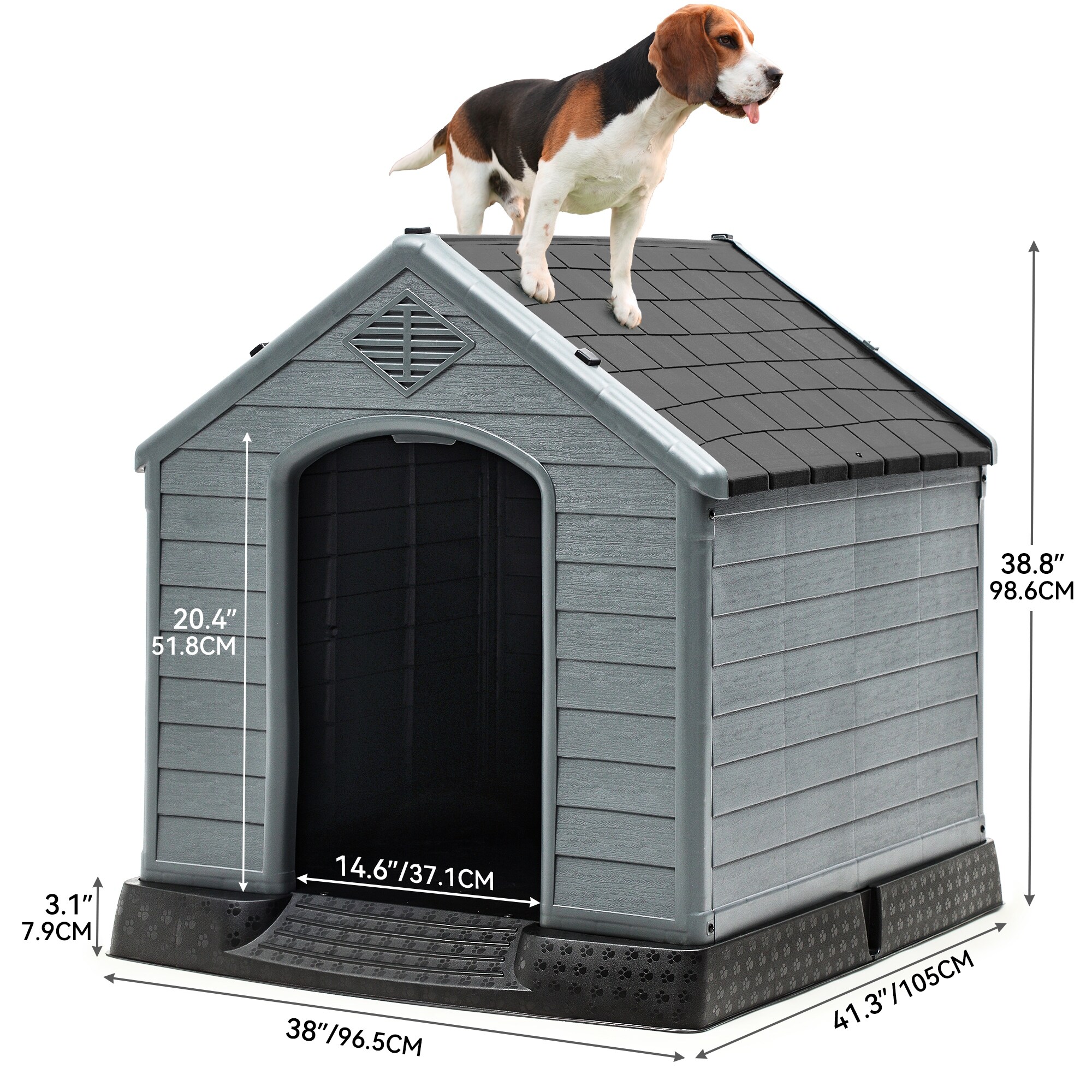 Moasis Large Plastic Waterproof Dog House - On Sale - Overstock