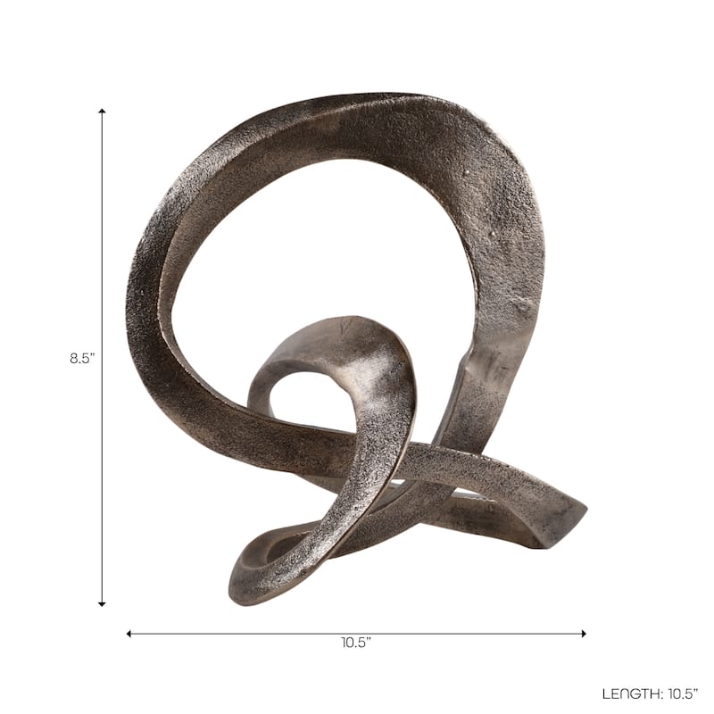 Twisted Knot Decorative Object Sculpture - Abstract Figurine Statue - 10.5"
