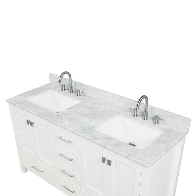 Blossom Geneva 60" Freestanding Bathroom Vanity with Marble Top & Sink