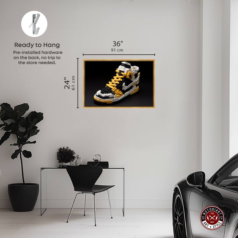 Notoriart Toy Sneaker Black Framed Sneaker 1 Piece Canvas Wall Art
