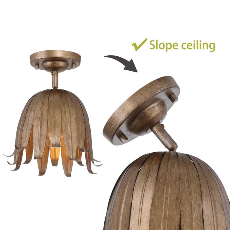 Acroma 1-Light Steel Dimmable Semi Flush Mount - N/A