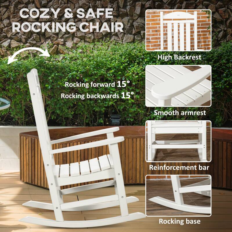 Outsunny Outdoor Rocking Chair (Excluding the table)
