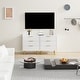 preview thumbnail 6 of 6, Modern Natural Wood Color Fluted Dresser, Wooden Chest with Gold Metal Handles & Legs