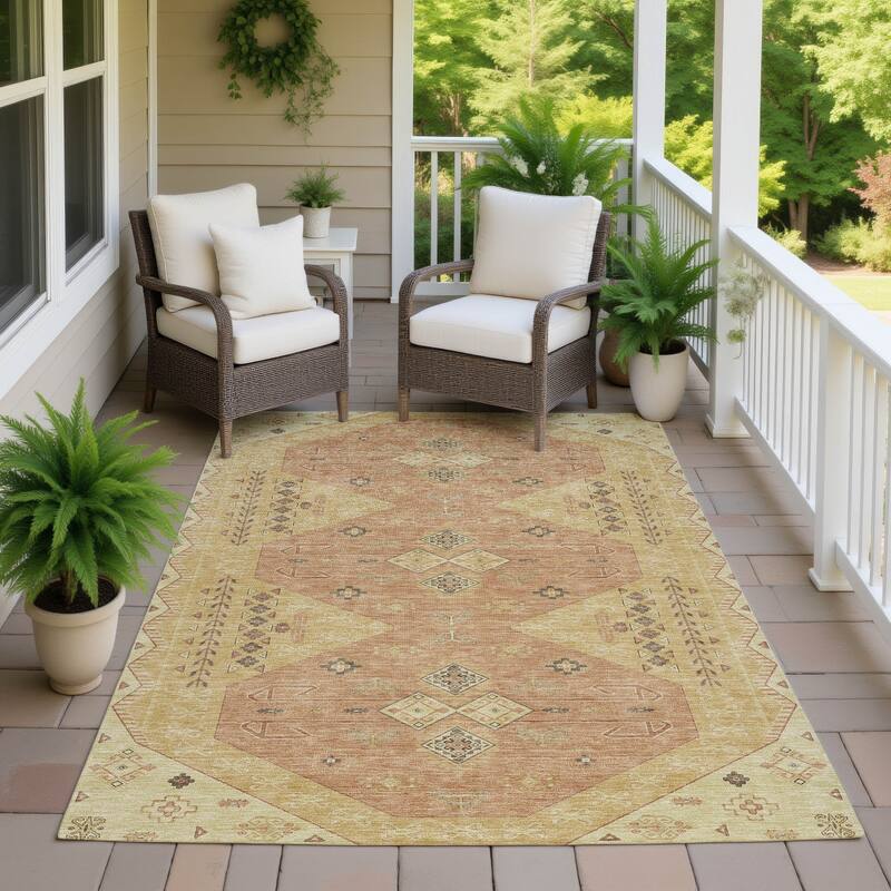 Machine Washable Indoor/ Outdoor Global Hiawatha Chantille Rug