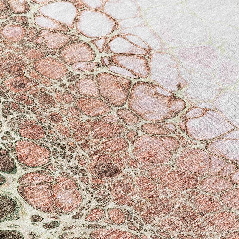 Machine Washable Indoor/ Outdoor Chantille Abstract Cobblestone Rug