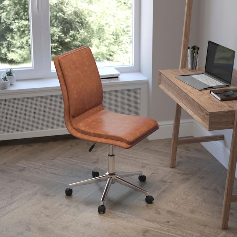 Mid-Back Armless Office Task Chair with Metal 5-Star Base