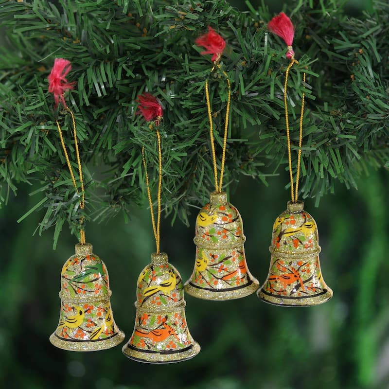 Novica Handmade Seasonal Song Wood Ornaments (Set Of 4) - 5.7 cm H x 4.2 cm D