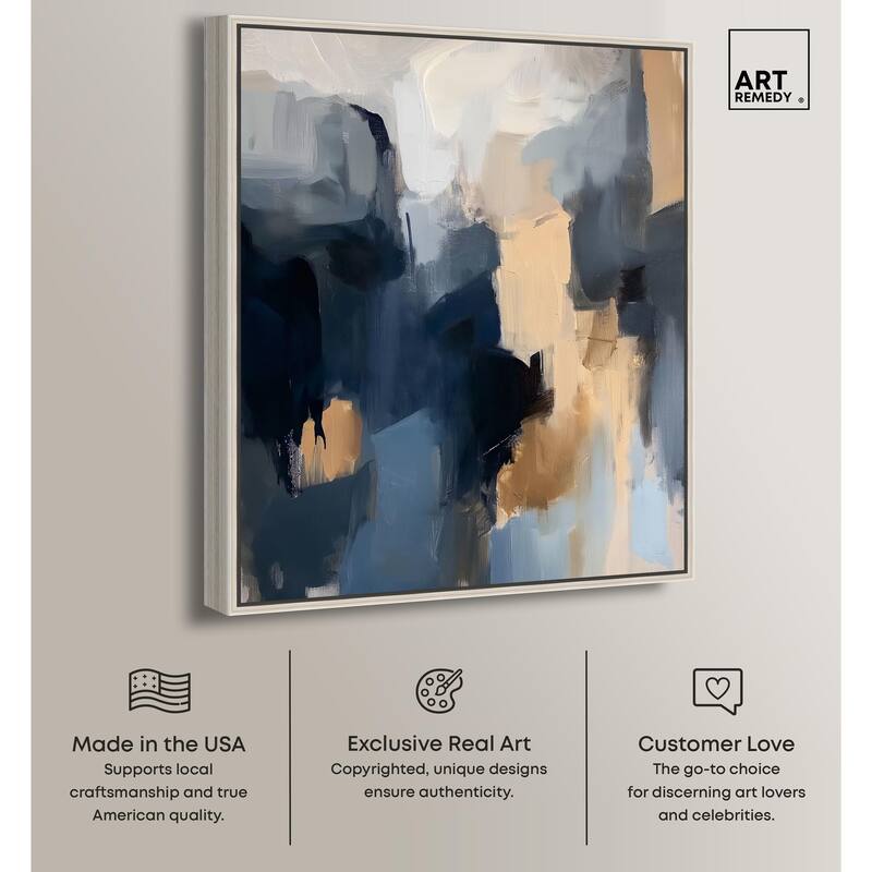 Navy Beige II Canvas by Art Remedy